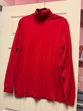 Men's Red Turtleneck Long-Sleeve Sweater
